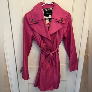 Berry-Colored Trench Coat